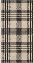 SAFAVIEH Courtyard Collection 67 x 96 Black/Bone CY6201 Plaid Indoor/ Outside Waterproof Easy cleansingPatio Backyard Mudroom 
