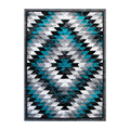 Flash Furniture Teagan Collection Southwestern Style Area Rug - Olefin Turquoise Accent Rug - 4' X 5' - Jute Backing - Entryway, Living Room, Bedroom