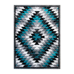 Flash Furniture Teagan Collection Southwestern Style Area Rug - Olefin Turquoise Accent Rug - 4' X 5' - Jute Backing - Entryway, Living Room, Bedroom