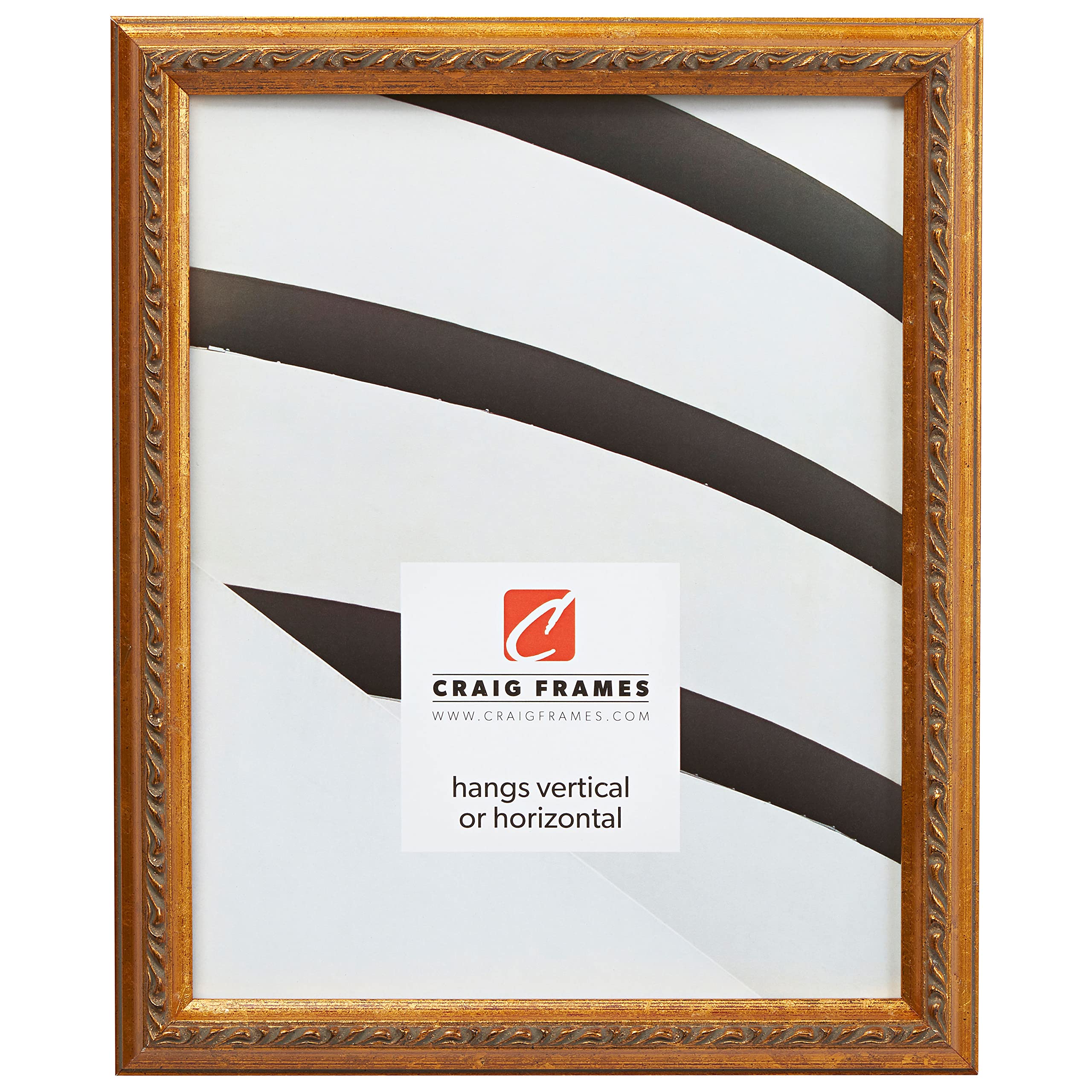 Craig Frames Whittemore, 12x18 Picture Frame, Ornate Gold