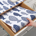 Terravue Blue Fish Drawer Shelf Liner for Kitchen Cabinets 15.7IN x 16.4FT