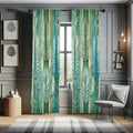 Ambesonne Jungle Curtains, Tropical Palm Leaves Like Feathers on Abstract Botanical Stripes, Window Treatments 2 Panel Set for L
