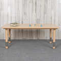EMMA + OLIVER 23.625 W x 47.25 L Natural Plastic Adjustable Activity Table-School Table for 6