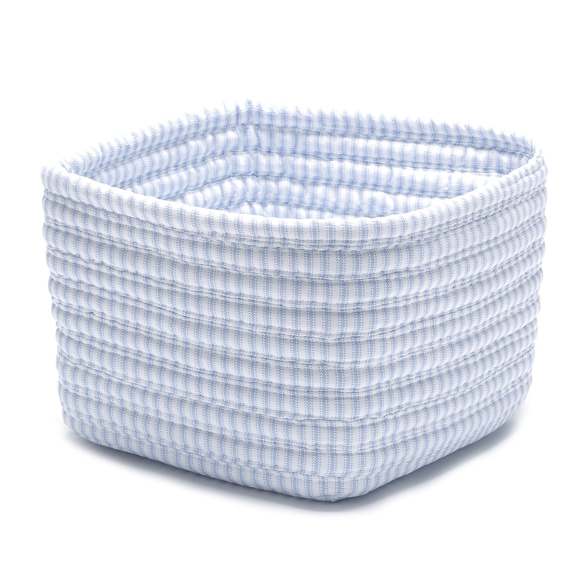 Ticking Shelf Storage Square Basket, 11 By 11 By 8-Inch, Amethyst