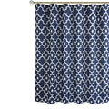 Biscaynebay Textured Fabric Shower Curtains For Bathroom 72' X 72', Navy Morocco Pearl Printed Modern Hotel Luxury Quality Clo
