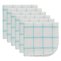 DII Scrubber Dishcloths Collection Windowpane Dishrag Set, 12x12, White/Aqua Stripe, 6 Piece