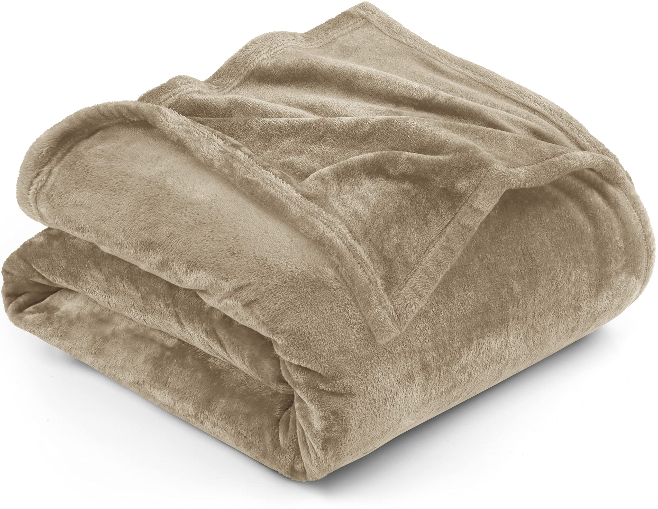 Utopia Bedding Fleece Blanket Queen Size Camel 300Gsm Luxury Fuzzy Soft Anti-Static Microfiber Bed Blanket (90X90 Inches)