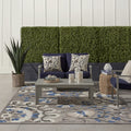 Nourison Aloha Indoor/Outdoor Grey/Multi 7'10' X 10'6' Area Rug, Easy Cleaning, Non Shedding, Bed Room, Living Room, Dining Ro