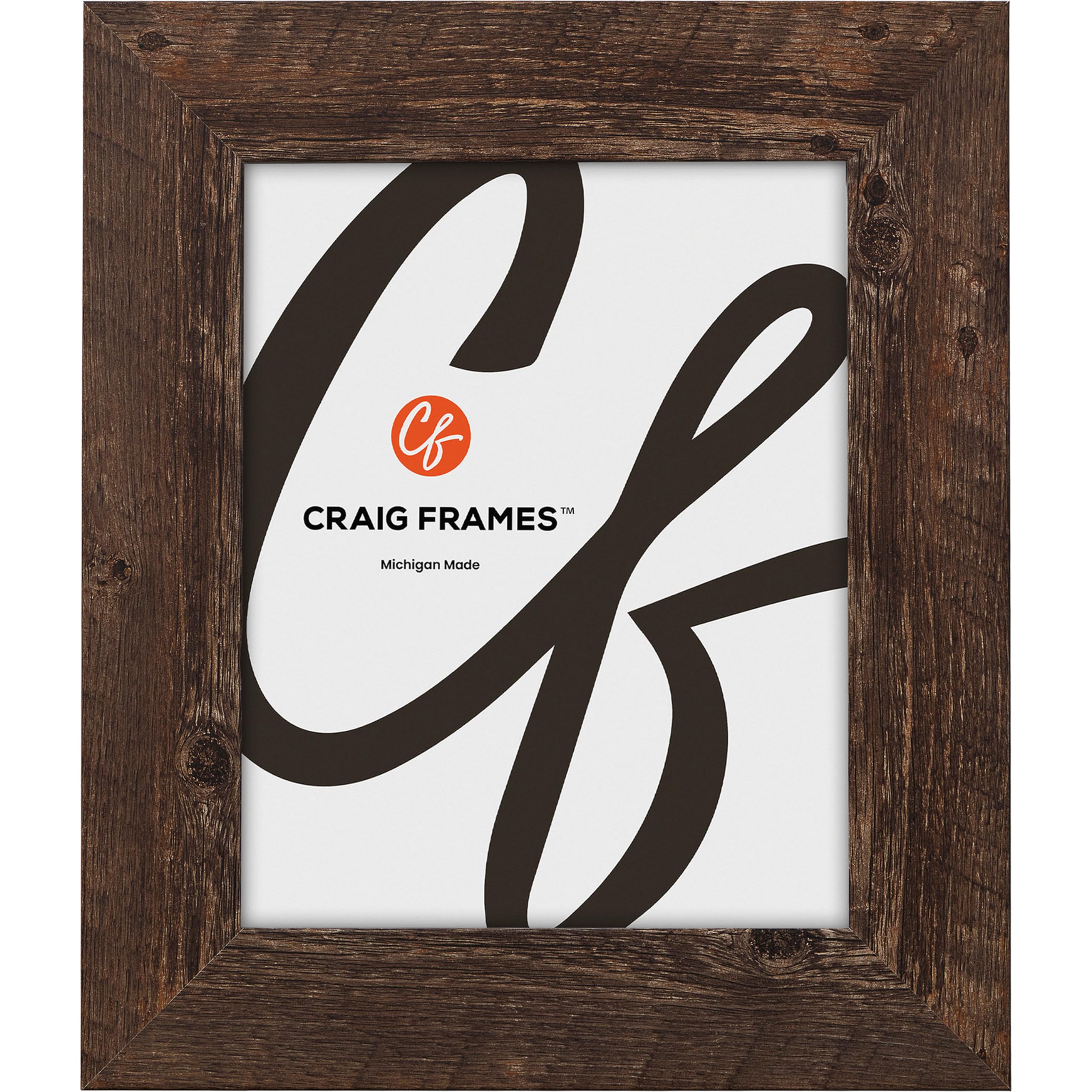 Craig Frames American Barn, 15x15 Picture Frame, Faux Barnwood, Brown Oak