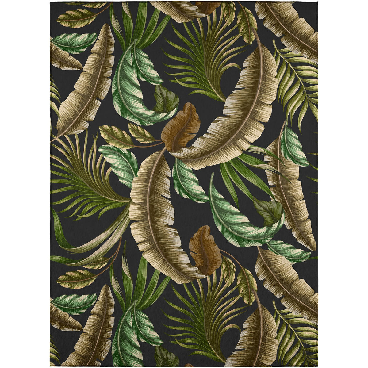 Dalyn Rugs Tropics Tc1 Black 3' X 5' Indoor Outdoor Area Rug, Easy Clean, Machine Washable, Non Shedding, Bedroom, Living Room, Dining Room, Kitchen, Patio Rug