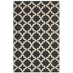 Modway Cerelia Moroccan Trellis 8X10 Indoor And Outdoor In Black And Beige