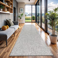 CAMILSON Indoor and Outdoor Runner Rug Gray Solid Boho Woven Design Easy-Cleaning Non Shedding Farmhouse Living Room Bedroom Gar