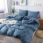 Honeilife Duvet Cover Sets Twin - 100% Cotton Floral Comforter Cover, 2-Pcs Breathable Bedding Set With Zipper Closure & Corner