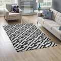 Modway Alika Abstract Diamond Trellis Area Rug, 5X8, Black And White