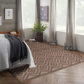 Nourison Versatile Modern Indoor/Outdoor Brown 9' X 12' Area Rug, Easy Cleaning, Non Shedding, Bed Room, Living Room, Dining Room, Backyard, Deck, Patio (9X12)