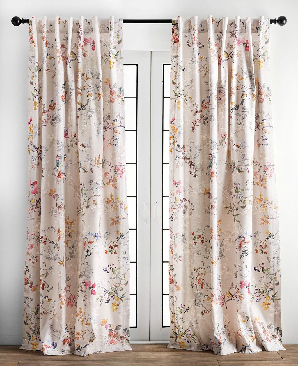 Maison d' Hermine 100% Cotton Curtain - 50''x108'' Charcoal Decorative Curtain - Aesthetic Curtains for Farmhouse, Kitchen & Bed