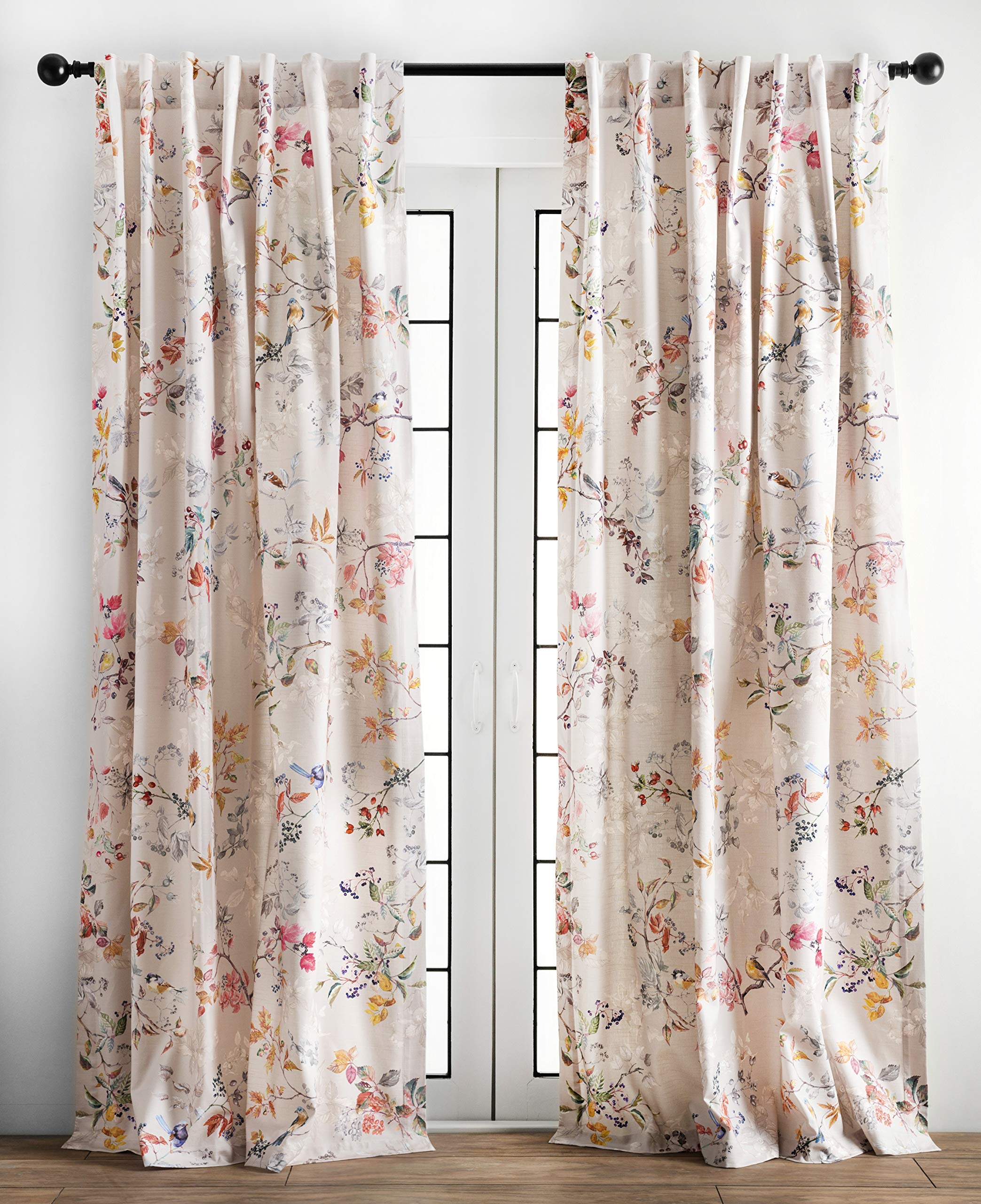 Maison d' Hermine 100% Cotton Curtain - 50''x108'' Charcoal Decorative Curtain - Aesthetic Curtains for Farmhouse, Kitchen & Bed