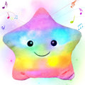 Cuteoy 13' Musical Rainbow Star Plush Pillow Glowing Twinkle Night Light Stuffed Animal Led Toys Adjustable Volume Birthday For