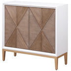 Coaster Home Furnishings Gretchen 2-Door Wood Fluted Parquet Cabinet White and Brown