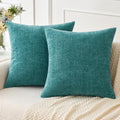 Miulee Pack Of 2 Couch Throw Pillow Covers 24X24 Inch Soft Sage Green Chenille Pillow Covers For Sofa Living Room Solid Dyed Pil