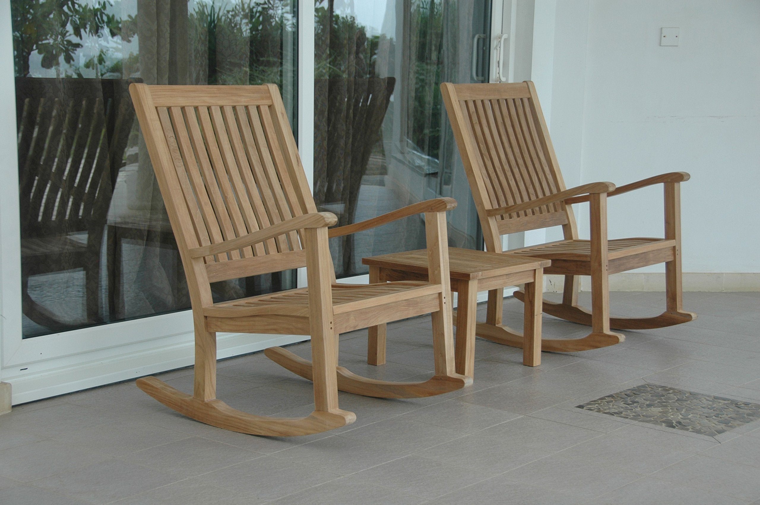 Anderson Teak Set-4 Del-Amo 3 Piece Rocker Outdoor Armchair Set