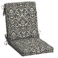 Arden Selections Outdoor Dining Chair Cushion 20 X 20, Rain-Proof, Fade Resistant 20 X 20, Black Aurora Damask