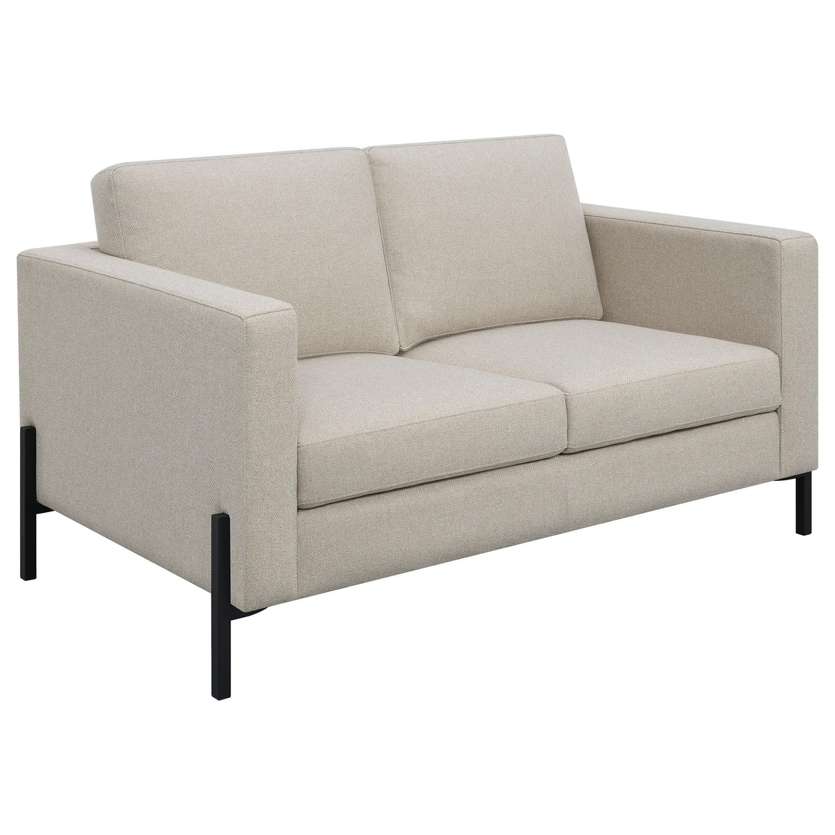 Coaster Home Furnishings Tilly Upholstered Track Arms Loveseat Oatmeal