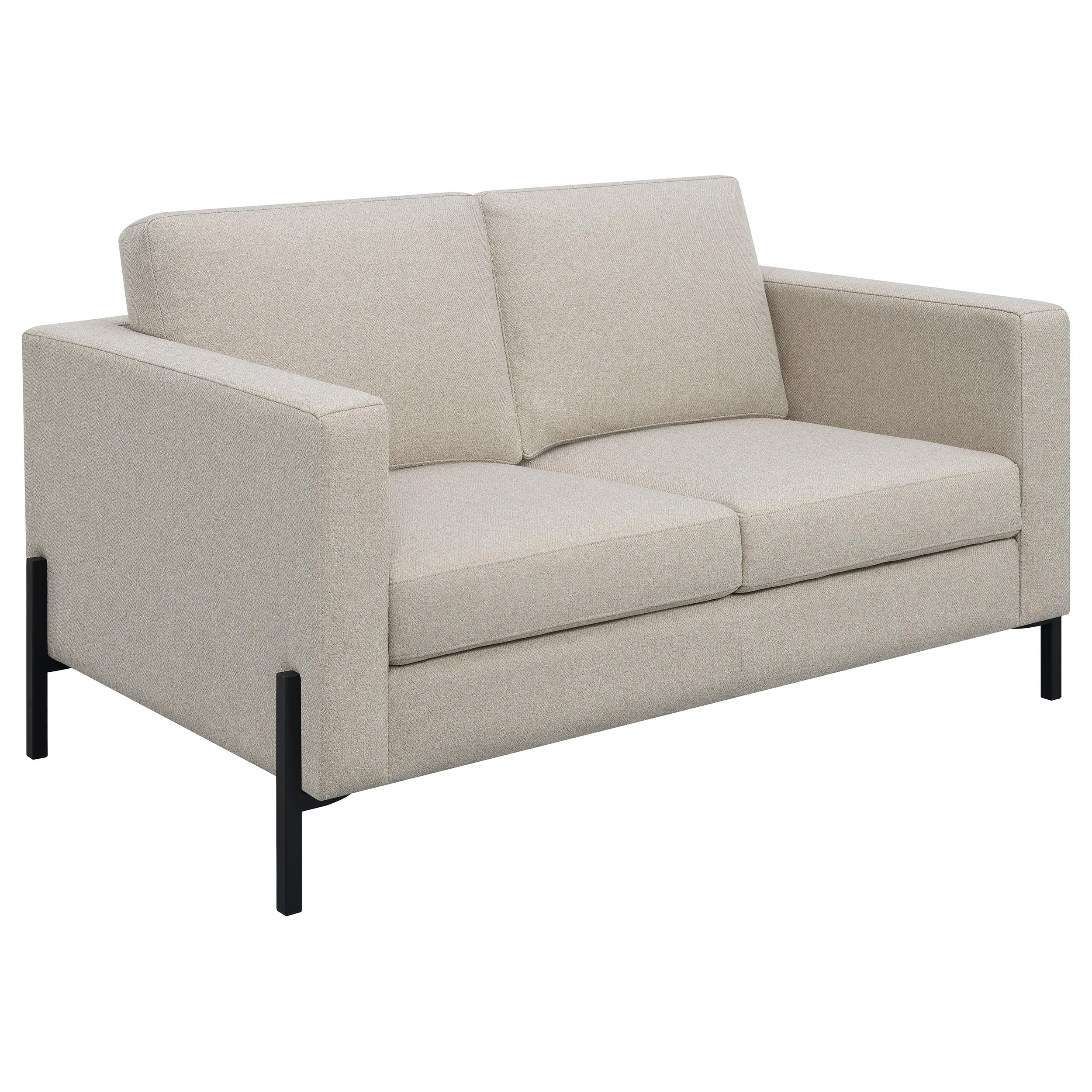 Coaster Home Furnishings Tilly Upholstered Track Arms Loveseat Oatmeal