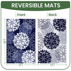 Luxstep Outdoor Rug Waterproof Outdoor Plastic Straw Rug Reversible Patio Rug Mat Outdoor Decor Large Area Mats For Rv, Picnic, Backyard, Deck, Balcony, Porch, Beach, Camping, 5' X 8' Blue