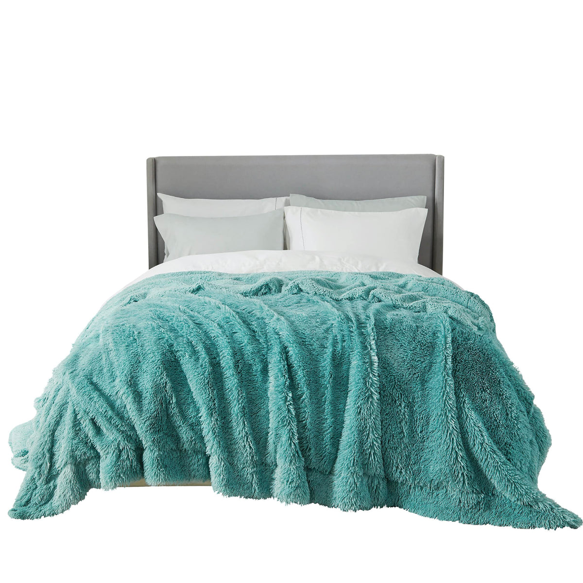 Bedsure Faux Fur Blankets Queen Size Green - Fuzzy, Fluffy, And Shaggy Faux Fur, Soft And Thick Sherpa, Cozy Warm Decorative Gif