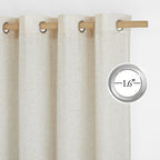 Nicetown Natural Linen Curtains For Bedroom, Decorative Thick Flax Window Treatments Semi Sheer Privacy Assured With Light Through For Nursery/Bathroom, W55 X L54, Sold As 2 Panels