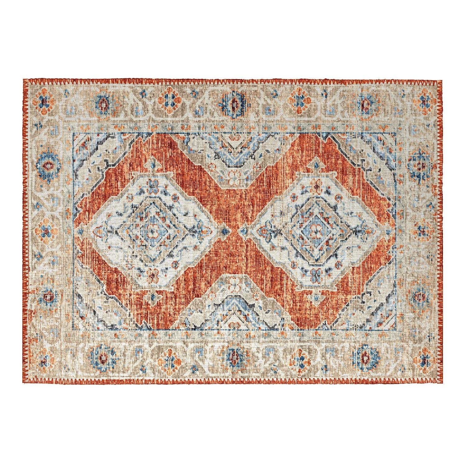 Marbella Mb1 Orange Traditional Rug Rectangle 9' X 12'