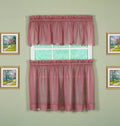 Today'S Curtain Emelia Original Voile Tier Pair 30', Mauve, 60' W X 30' L