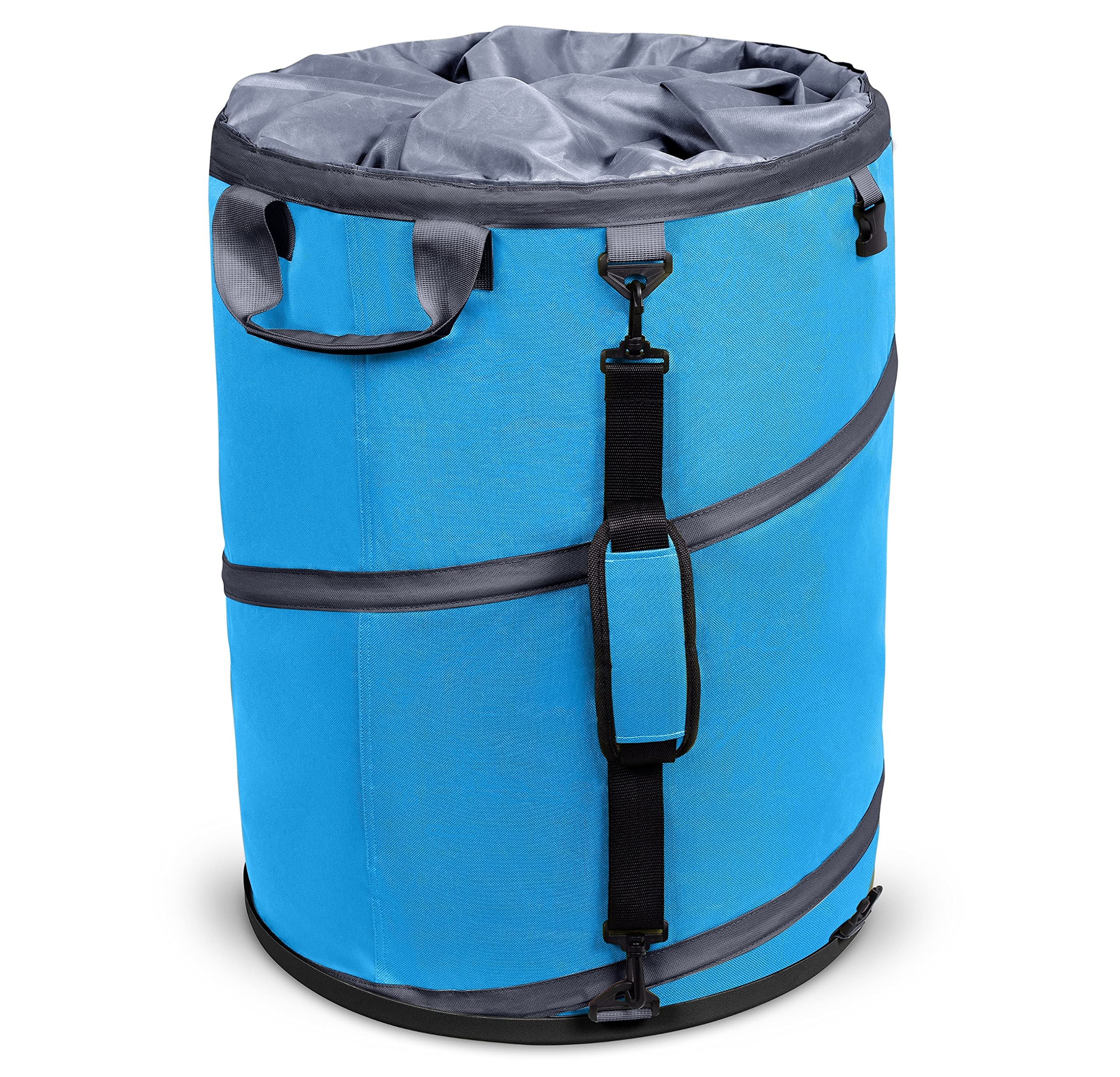 Birdrock Home 30 Gallon Collapsible Lawn And Leaf Waste Bag - Blue - Reusable Camping Trash Can - Heavy Duty - Hardshell Bottom