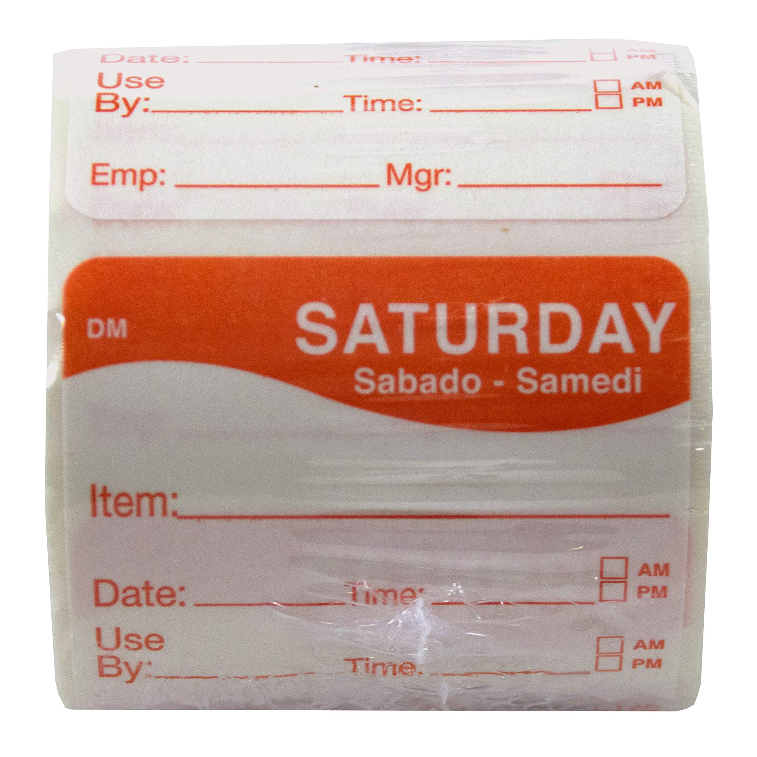 Daymark Safety Systems - It110053-6-Sat Day Of The Week 2' X 2' Dissolvable Label, Saturday, Item/Date/Use By, (Roll Of 250)