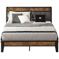 LIKIMIO Full Bed Frame, Storage Headboard with Charging Station, Solid and Stable, Noise Free, No Box Spring Needed, Easy Assemb