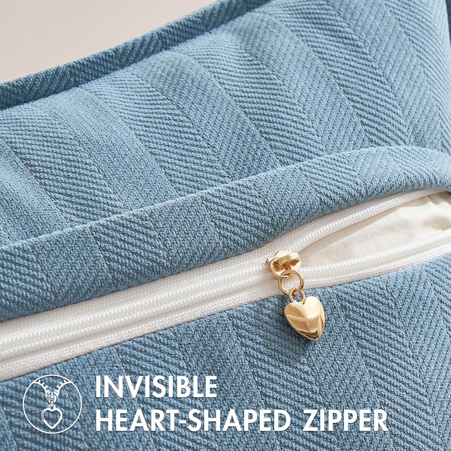 Miulee Pack Of 2 Light Blue Decorative Pillow Covers 20X20 Inch Soft Chenille Luxurious Couch Throw Pillows Farmhouse Cushion Covers With Elegant Design For Sofa Bedroom Living Room Home Decor