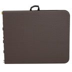 Flash Furniture Park 6-Foot Bi-Fold Brown Rattan Plastic Folding Table