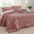 Bedsure Pink California King Comforter Set - 4 Pieces Pinch Pleated Bed Set, Down Alternative Bedding Sets For All Season, Inclu