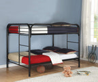 Coaster Furniture Morgan Modern Contemporary Heavy Gauge Metal Full Over Full Bunk Bed Welded Slat Frame Easy Assembly Black 460056K