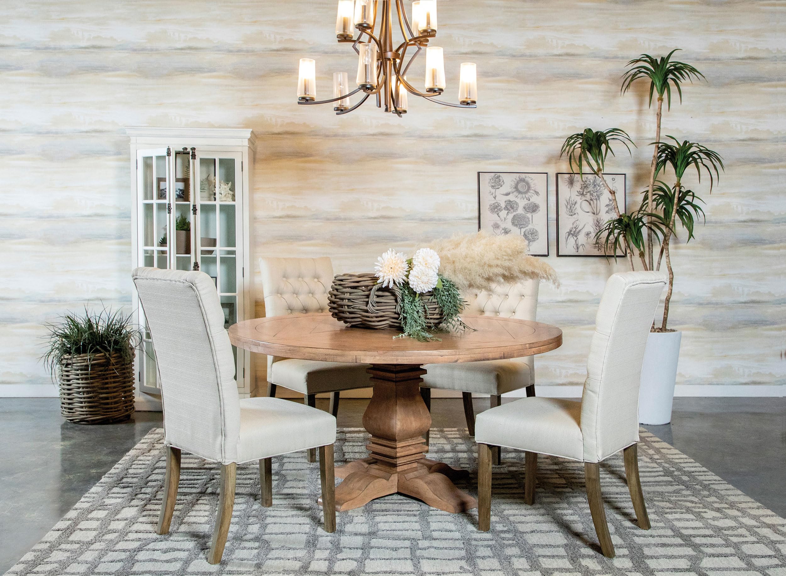 Coaster Home Furnishings Florence 5-Piece Round Dining Table Set Rustic Honey
