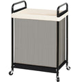 STO STO 120L Large Laundry Hamper with Lockable Wheels, Rolling Clothes Basket Cart with Removable Canvas Liner Bag, Durable Met