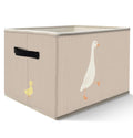 FDHSPAAM Cute Duck Nursery Storage Bins Box with Handles, Rustic Beige Farm Animal Collapsible Fabric Storage Basket Box Organiz