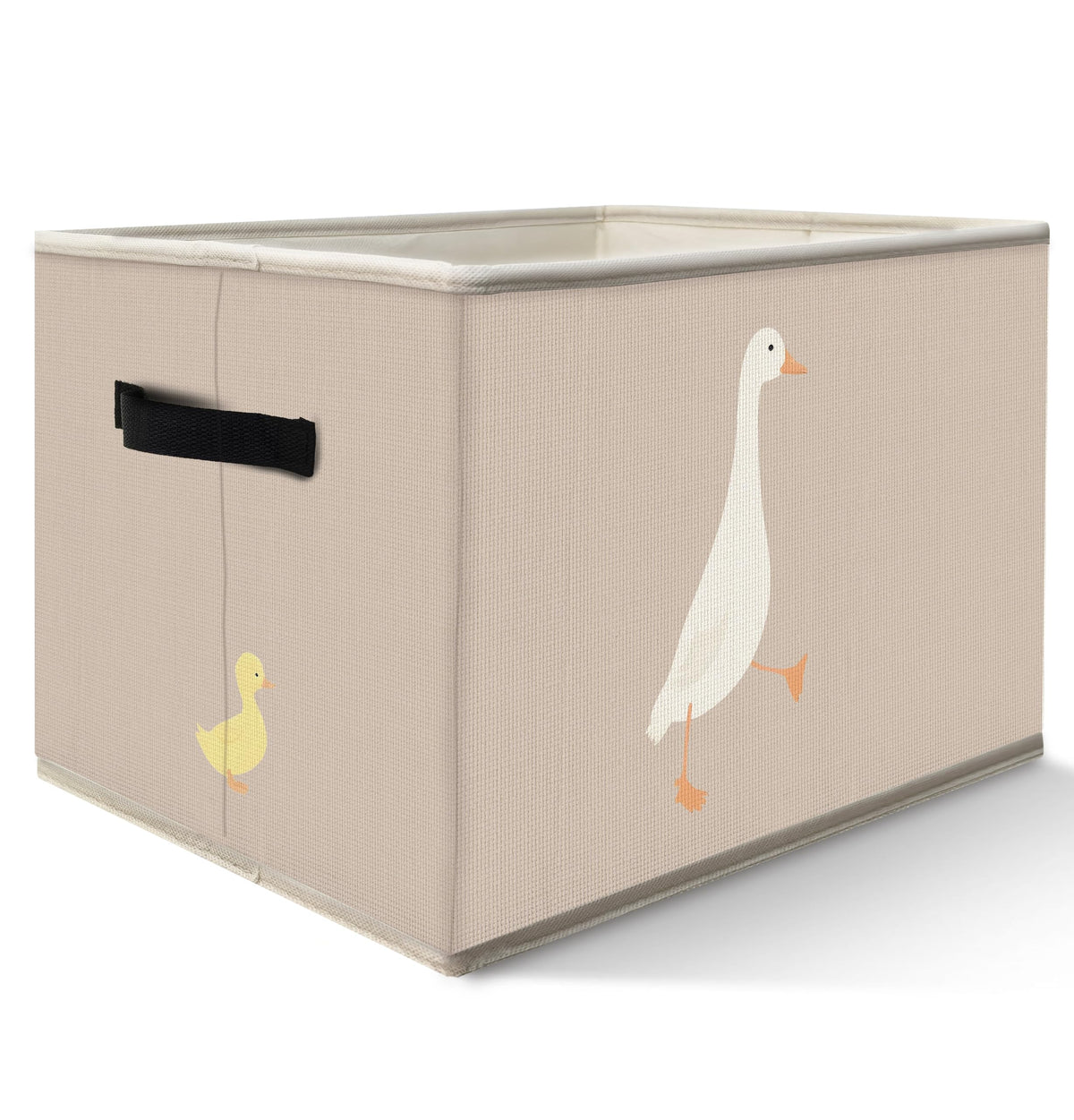 FDHSPAAM Cute Duck Nursery Storage Bins Box with Handles, Rustic Beige Farm Animal Collapsible Fabric Storage Basket Box Organiz