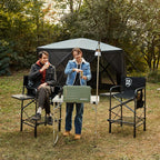 Ever Advanced 30.7' Seat Height Directors Chair For Makeup Artist With Side Table Easy Get In Out For Elderly Tall Camping Chair Supports 350Lbs Black