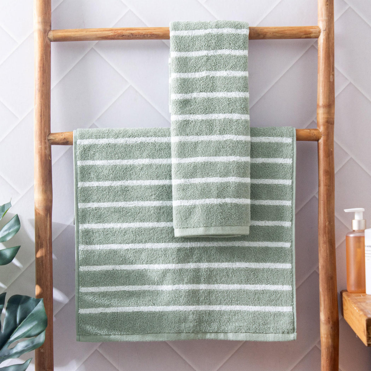 Home Centre Colour Refresh Essense Set of 2 Cotton Striped Hand Towel  40x60cm