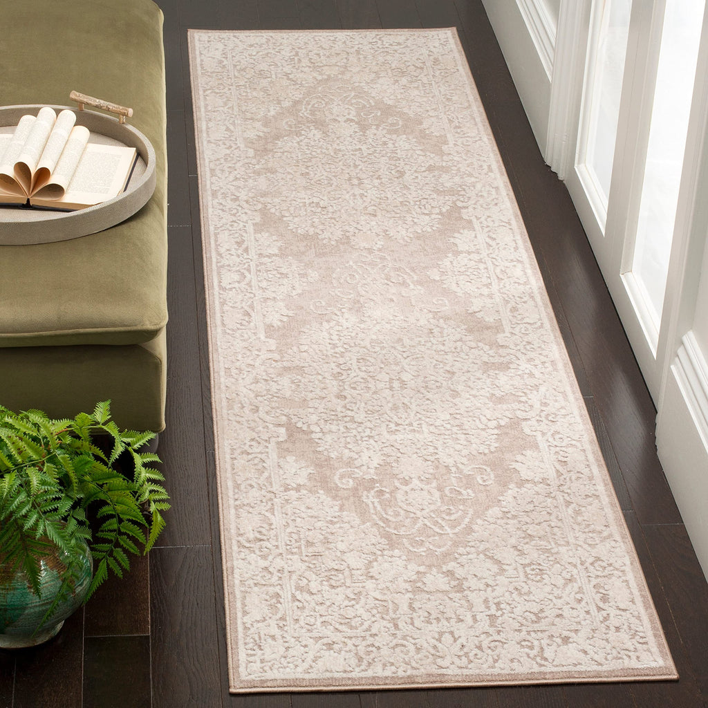 SAFAVIEH Reflection Collection Runner Rug - 2'3'' x 12', Beige & Cream, Vintage Distressed Design, Non-Shedding & Easy Care, Ide