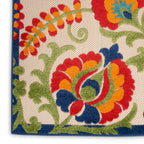 Nourison Aloha Indoor/Outdoor Multicolor 6' X 9' Area Rug, Easy Cleaning, Non Shedding, Bed Room, Living Room, Dining Room, Backyard, Deck, Patio (6X9)