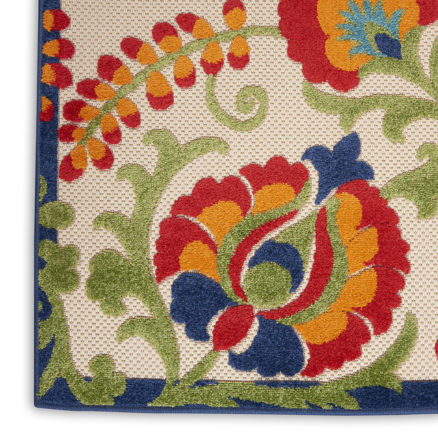 Nourison Aloha Indoor/Outdoor Multicolor 6' X 9' Area Rug, Easy Cleaning, Non Shedding, Bed Room, Living Room, Dining Room, Backyard, Deck, Patio (6X9)