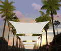 Amgo 12' X 16' White Rectangle Sun Shade Sail Canopy Awning Upf50+ Agtapr1216, 95% Uv Blockage, Water & Air Permeable, Commercia